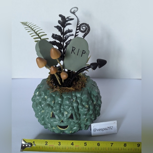Target Halloween Hyde & Eek Planter Midnight Forest Pumpkin Faux Ferns Mushroom - Picture 8 of 8